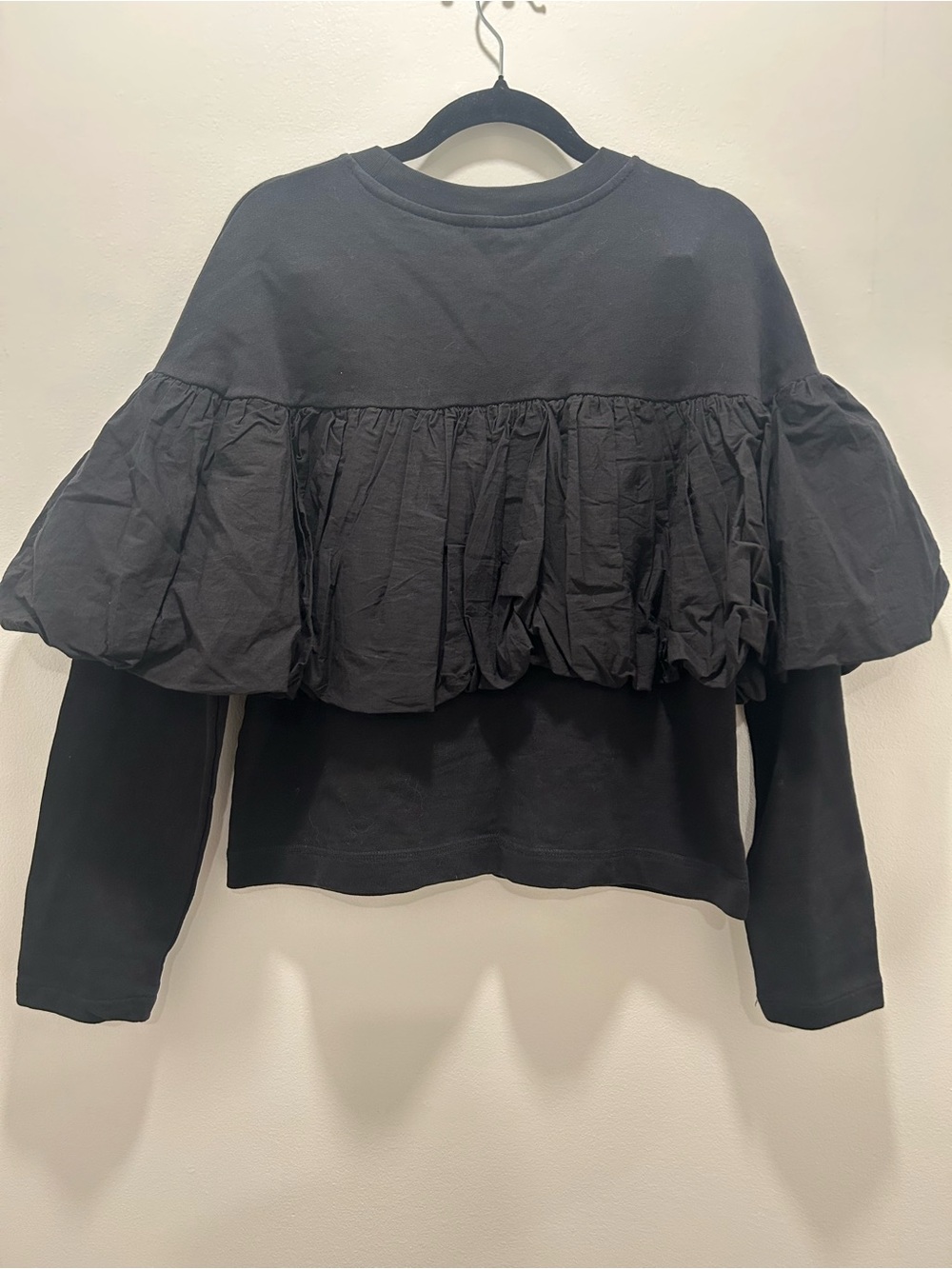 Zara Black Ruffle Detail Pullover - Picture 5 of 6